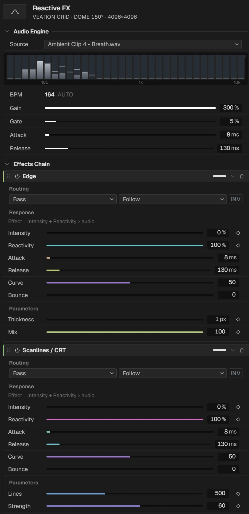 Reactive FX panel